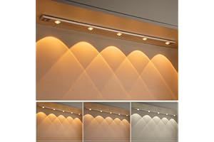 imodomio Schranklicht mit Bewegungsmelder, 80CM Dreifarbiger Bewegungsmelder, 1500mAh Wandleuchte Ohne Stromanschluss für Nachttische, Treppen, Innenbereich, Schrank, Bücherregal, Badezimmer