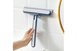 RAPECOTT Silikonowa ściągaczka do prysznica, mopa do okien, bardzo lekka ściągaczka do prysznica, łazienki, płytek, lustra, ściągaczka do okien (niebieska)