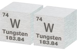 QUARKZMAN 2 Kubiki Tungstenu, 0,39 Cala Kubiczna O Wysokiej Gęstości Metalu Pierwiastkowego Do Kolekcji Pierwiastków Chemicznych Zastosowanie Dydaktyczne Naukowe I Eksperymentalne, Srebrny