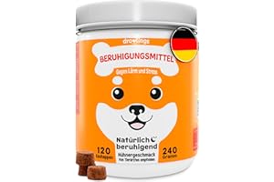 DROOLINGS Calming Agent for Dogs with 120 Chewable Tablets Natural Calming and Relaxation for Firecrackers, Anxiety, Travel Stress or Fireworks