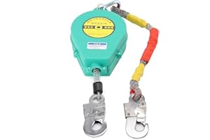 ECUTEE Self Retracting Lifeline 330lbs (150kg) Fall Arrester Fall Protection Safety Harness Kits with Alloy Steel Hook Steel Wire Rope 23ft (7m) Self-locking Differential Fall Preventer