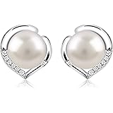 B.Catcher orecchini in argento 925 di buona lega con perla d'acqua dolce 10mm