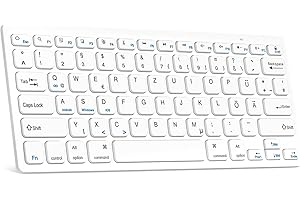 HZD Bluetooth Tastatur für iOS/Android/Windows,QWERTY Deutsch Tastatur für Andriod 3.0,iOS 4.0,WinXP,Win7,Win8 Oder Höher Oder Aktueller,Tragbare Kabellose Tastatur