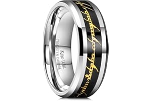 King Will 8mm Tungsten Carbide Ring for Men Black One Ring for Men Magic Power Rings Comfort Fit High Polished