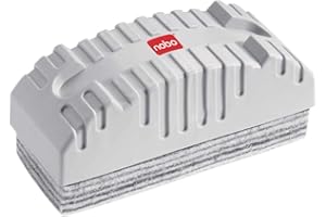 Nobo Cancellino con Feltrini Rimovibili per Lavagna Bianca, Per Superfici Cancellabili a Secco, Bianco, 34533944