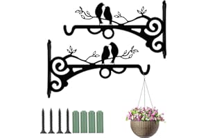 XWUX 2 Pezzi Portavasi da Appendere, Ganci Staffa Per Piante da 20 cm, Gancio da Parete in Ferro per Vasi da Appendere Esterno, Lanterna, Campanelli Eolici, Applique da Parete, Decorazione Esterni