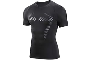 AMZSPORT Herren Kompressionsshirt Kurzarm Funktionsshirt Atmungsaktives Sportshirt Laufshirt Tshirt Fitness