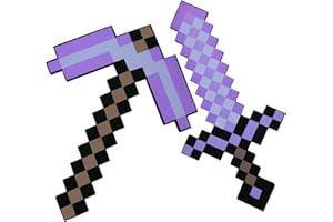 Alaxciax Spitzhacke und Schwert Spielzeug, Schwert und Spitzhacke Combo Game Role-Play Accessory Schwert Pick Schaumstoff Waffe Action Figur Zubehör Party Geschenke für Video Game Fans Kinder