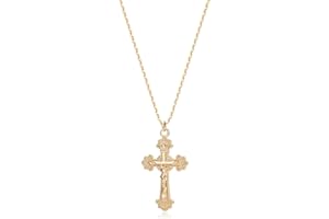 Jenosy Kette Damen Gold Kreuz Kette Gold Damen Personalisierte Kette mit Kreuz Zarte Halskette mit Kreuz Anhänger Damen Hypoallergene 18K Vergoldete Kette Modeschmuck für Frauen und Mädchen