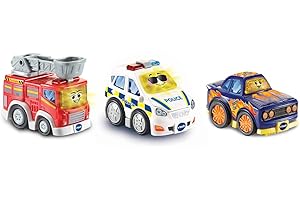 VTech Toot-Toot Drivers 3 Car Pack With Fire Engine, Police Car And Racer | Interactive Toddlers Toy Pretend Play, Lights & Sounds | For Boys & Girls 12 Months, 2, 3, 4 + Years, English Version