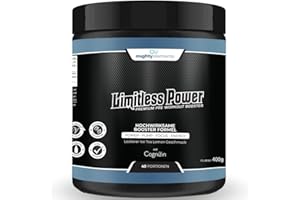 ‎MIGHTY ELEMENTS Mighty Elements Limitless POWER HARDCORE Pre Workout BOOSTER ‎400g, hochdosiert, Sport Energy Drink, Gym pump 40 Portionen, mit KOFFEIN, CREATIN, Ice tea lemon