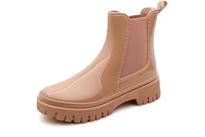 Jesindr Gummistiefel Stiefeletten Damen, Original Grundlegend Wasserdicht Anti-Rutsch Regenstiefel Reitstiefel