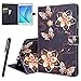 Produktbild WE LOVE CASE Samsung Tab A 9,7 T550 Hülle Leder , Galaxy Tab A 9,7 T550 Hülle Flip PU Case Im Retro und Schön Style Gold Schwarz Blumen und Schmetterlinge Muster Backcover Case Leder Klappbar Tasche Elegant Backcover PU Intern TPU Silikon Weiche Cover Stoßfest Bumper Dünn Brieftasche Wallet Schutzhülle Karten mit Magnet Hüllen Protective Bookstyle Standfunktion Anti-Kratz für Samsung Galaxy Tab A 9,7 T550 T555