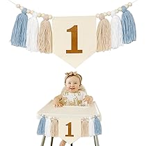 GlamRays Boho 1e Verjaardag Kinderstoel Banner Feestdecoratie voor Meisjes en Jongens Babyshower Muurdecoratie voor Kinderkamer (Bruin Groen Wit