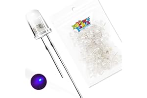 Novelty Place 100 luces LED UV moradas de 5 mm – [luz UV invisible] transparente CC 3.2 V 20 mA diodos emisores bombilla– Kit de iluminación de componentes electrónicos de proyectos de ciencia DIY