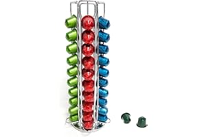 MAYMA Supports Nepresso Rangement Capsule de Café Nespresso Porte Distributeur Capsules Dosette Nespresso 60 Pièces 360° Rotable Range Capsule,Support Capsules