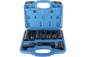 FreeTec 10 piezas Llave Sonda Lambda, 22/27/29mm Vaso Sonda Lambda, Juego Llaves Sonda Lambda Llave Sensor Oxigeno, Vasos Extractor Herramientas para Desmontar Sonda Lambda Auto