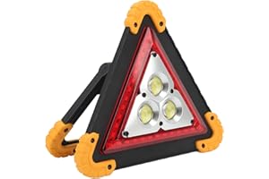 Raguso Lampada a Triangolo d'avvertimento per Auto, 4 modalità Lampada a Triangolo di Emergenza a LED Flessibile Portatile 1500lm IP65 Impermeabile per Il Campeggio