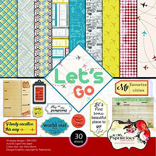 Papericious Designer Edition Paper Pack - Let's Go 12"X12"