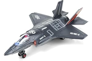 Ynybusi Diecast Airplane Toy for Kids 3+ Years Old Boys, Fighter Planes with Flashing Lights & Sound Functions, Military Aeroplane Model with Holder, Fun Toy