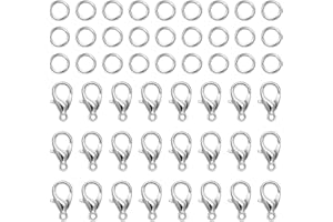 Zeayebsr 100 pezzi chiusura a moschettone in acciaio inox 304, 100 anelli di salto aperti, chiusura a moschettone artiglio catene bracciale chiusure per la creazione di gioielli