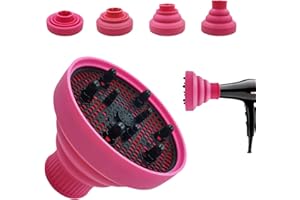 JOIYHY Diffuseur Seche Cheveux, Diffuseur Cheveux Bouclés Pour Sèche-Cheveux de 1,65"-1,89"(4,2-4,8cm) de Diamètre,Convient à tous les types de cheveux - Rose