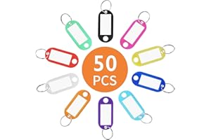 KEKECHAORAN Llaveros con Etiqueta, Unidades Llavero con Anillo de Plástico ID Llaveros para Hotel Escuela de Oficina EquipajeHogar Colore