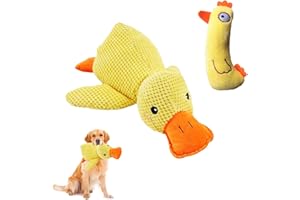 BDBFPAN 2 Stück Anti Stress Ente Hund, Gelbe Ente für Hunde Gelb, Quietschspielzeug, Interaktivesspielzeug für Hunde, Ente hundespielzeug Verschleißfest und Bissfest(Gelb)