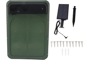 banapoy Porta Automatica del Pollaio, 25X20Cm Solar Powered Chicken Run Door con Sensore di Luce per Pollame, Pollo, Anatra, Oca, Porta Pollaio in Plastica, Forniture per Pollame Fattoria (Verde)