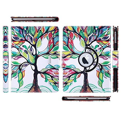 iPad Air Hülle, ULAK 360 Grad Rotierend Stand Smart Cover Case Schutzhülle Tasche Etui mit Auto Schlaf / Wach Funktion für Apple iPad Air/iPad 5th 2013 (Liebesbaum) - 7