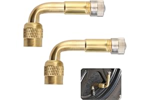 Jowrun Confezione da 2 valvole di Estensione a 90 Gradi in Rame, Adattatore Valvola di Prolung, Estensione valvola ad Angolo per Auto, Moto Bici, Scooter, Camion