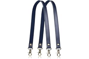 A ALLZEDREAM Allzedream - Correa de Piel auténtica para Bolso de Mano, de Lona, de Repuesto, Bolsa de Hombro, 2 Unidades, Color Azul Marino, tamaño Mediano
