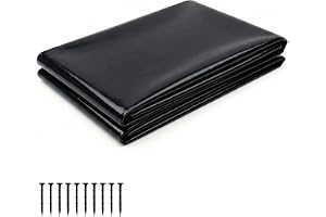 mawmuaw Dammfolie 2 x 3 m, HDPE dammfolie 0,1 mm tjock | Tung last dammfolie, tätningsfolie, flexibel dammmembran, svart, simdammfolie för damm, trädgårdar, fiskdammar
