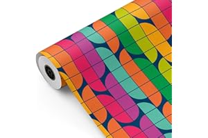 Bobina papel de regalo, rollo grande 62cm x 100m •RETRO COLORES • Ideal para: Tiendas Negocios Comercios Envolver regalos Cumpleaños Baby Shower Bodas Decoración [FP Fiesta Paper]