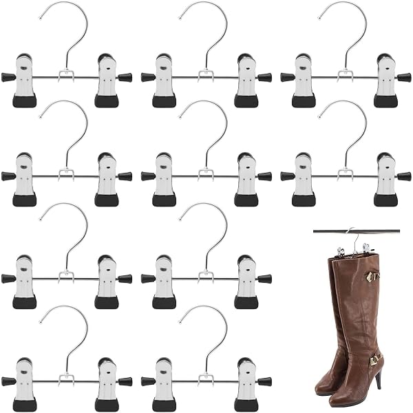 Lot 10 Embauchoirs Bottes Plastique Noir 25,4 Cm – Maintient Forme Hautes Bottes Homme Femme, Anti-Pli