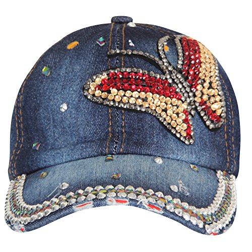 FabSeasons Denim Studded Cap for Women and Girls, Adjustable Strap RS.625.00
