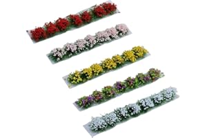 EIHI ciuffi di fiori colorati - Grappoli di fiori in miniatura fai da te - Gruppi di vegetazione realistici per paesaggi di treni, basi per modelli, diorami e layout militari, 5 pezzo