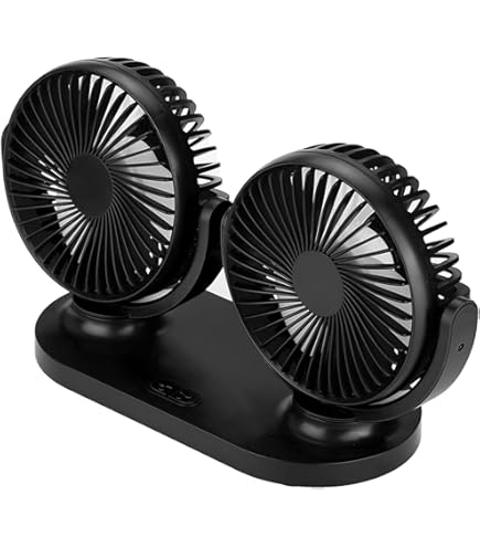 Ventilatore Auto Doppia Testa USB | 360° Rotazione | 2 Velocità | Per Cruscotto Auto E Casa - Foto 9