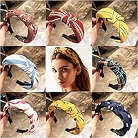 BELEZA Hair Accessories Retro Style Solid Fabric Knot with Tape Plastic Hair band for Girls, Baby girls and Woman 6 PCS…