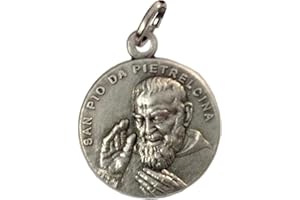 I G J Médaille de Saint Pio de Pietralcina (Père Pio) - Fabriquée en haut Relief - 100 Made in Italy