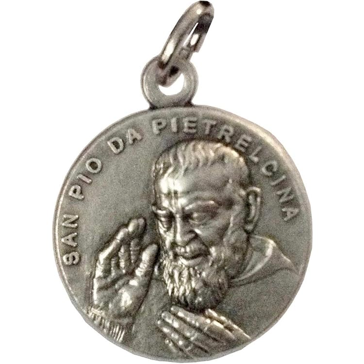 Medaglia Padre Pio Con Preghiera - Biglietto E Catenina, Made In Italy, Idea Regalo Devozionale - Foto 3