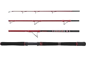 PENN Squadron III Travel Boat Rod, Spinning Rods for Saltwater Fishing, High Modulus 24T Carbon Blanks, Saltwater Proof Components, Great For Cod, Pollack, Halibut and More,Red