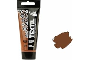 Krevo Art Colori per tessuti, lavabili in lavatrice, colore marrone, vernice acrilica a base d'acqua, tubo da 60 ml, colore per tessuti lavabile in lavatrice, per il fissaggio, coprente intensamente