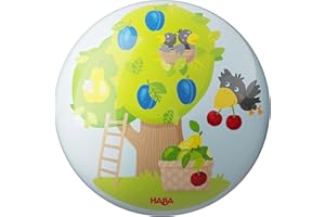 HABA Palla da frutteto – Palla per bambini dai 2 anni in su, con frutti colorati, 14 cm, con valvola per interni ed esterni, palla morbida per bambini – 2012752001