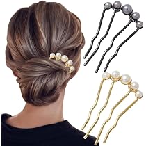 4 Stück Haargabel Clip U-Form – Haarkamm Set Für Flechtfrisuren, Schwarz, Metalllegierung