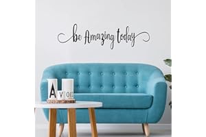 VODOE Bathroom Wall Stickers, Family Wall Decals, (Easy to Install), Wall Decor Quotes Home Bedroom Office Kitchen Love Teamwork Inspirational Women Men Positive Poster Signs Vinyl, Be Amazing Today 25"X7"