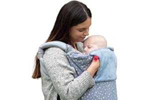 Cheeky Chompers Baby Travel Blanket | Attach to Baby Carrier, Pram, Car Seat | Fleece Blanket with Hand & Feet Pouches | Baby Winter Blanket (Midnight Stars)