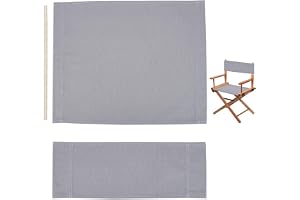 GORGECRAFT 1 set ersättningsstolsöverdrag för chefsstol, polyestertyg canvas stol- och ryggkuddeset med träpinne för kasuala fällstolar, sminkstolar för hem, trädgård, utomhus
