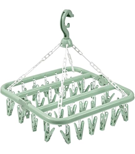 Lot De 2 Cintres à Chaussettes En Acier Inoxydable - 40 Pinces Chacun, Design Coupe-vent, Pour Intérieur/extérieur