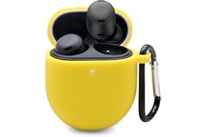 GIOPUEY Etui kompatybilne z Google Pixel Buds PRO/Buds PRO 2, cylikonowe etui, ultracienkie etui, odporne na wstrząsy, odporne na zarysowania - żółte